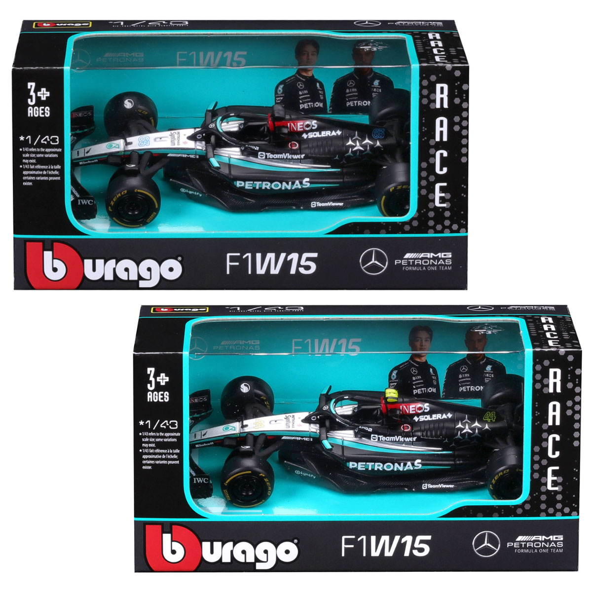 Колекційна модель Bburago Mercedes-AMG F1 W15 Performance 2024 1:43 — превʼю 22