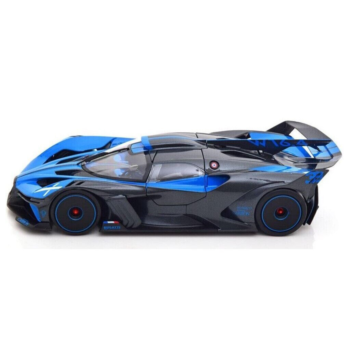 Автомодель Bburago Bugatti Bolide 1:18 металева Чорно-синя — превʼю 11