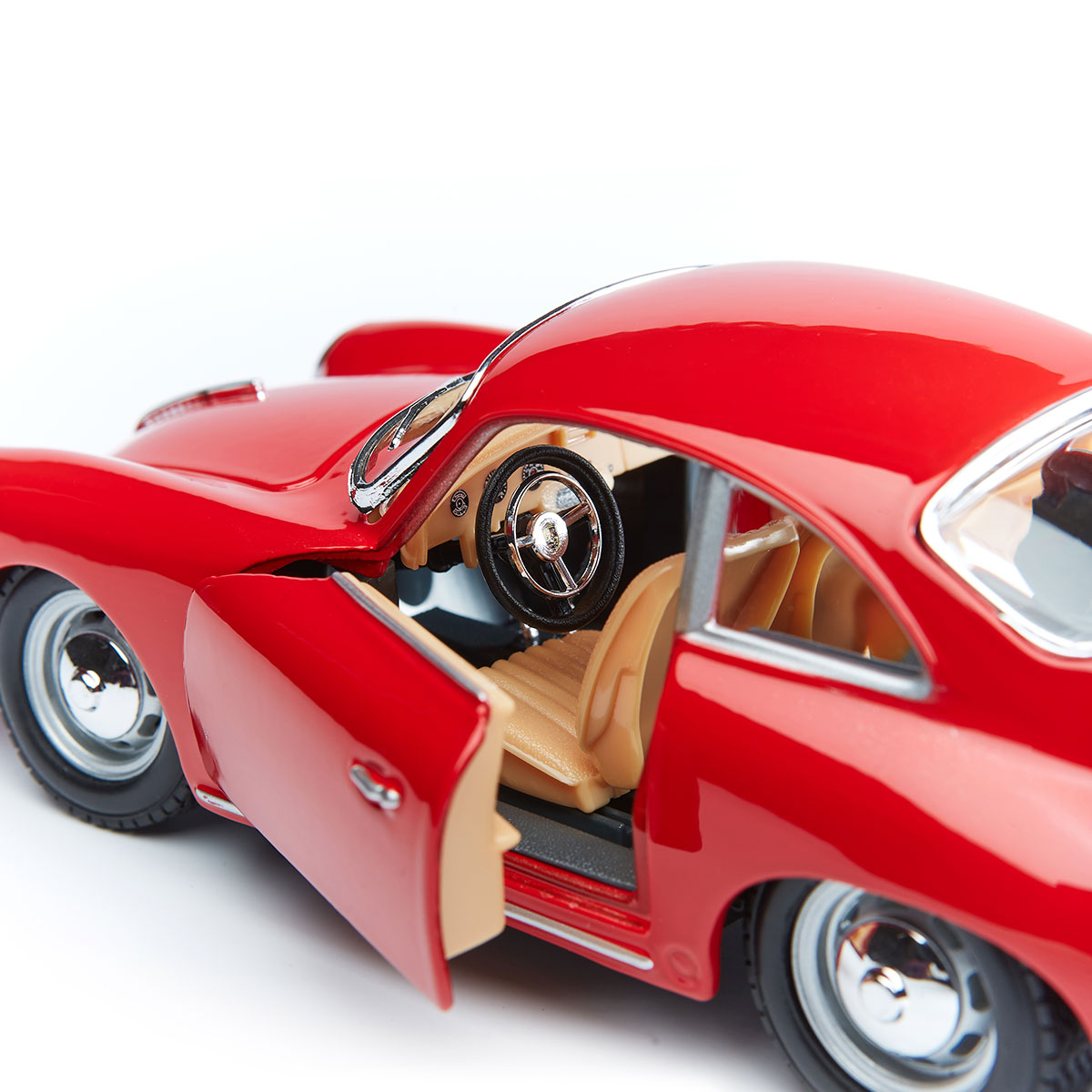 Автомодель Bburago Porsche 356B 1961 1:24 металева червона або слонова кістка — превʼю 18