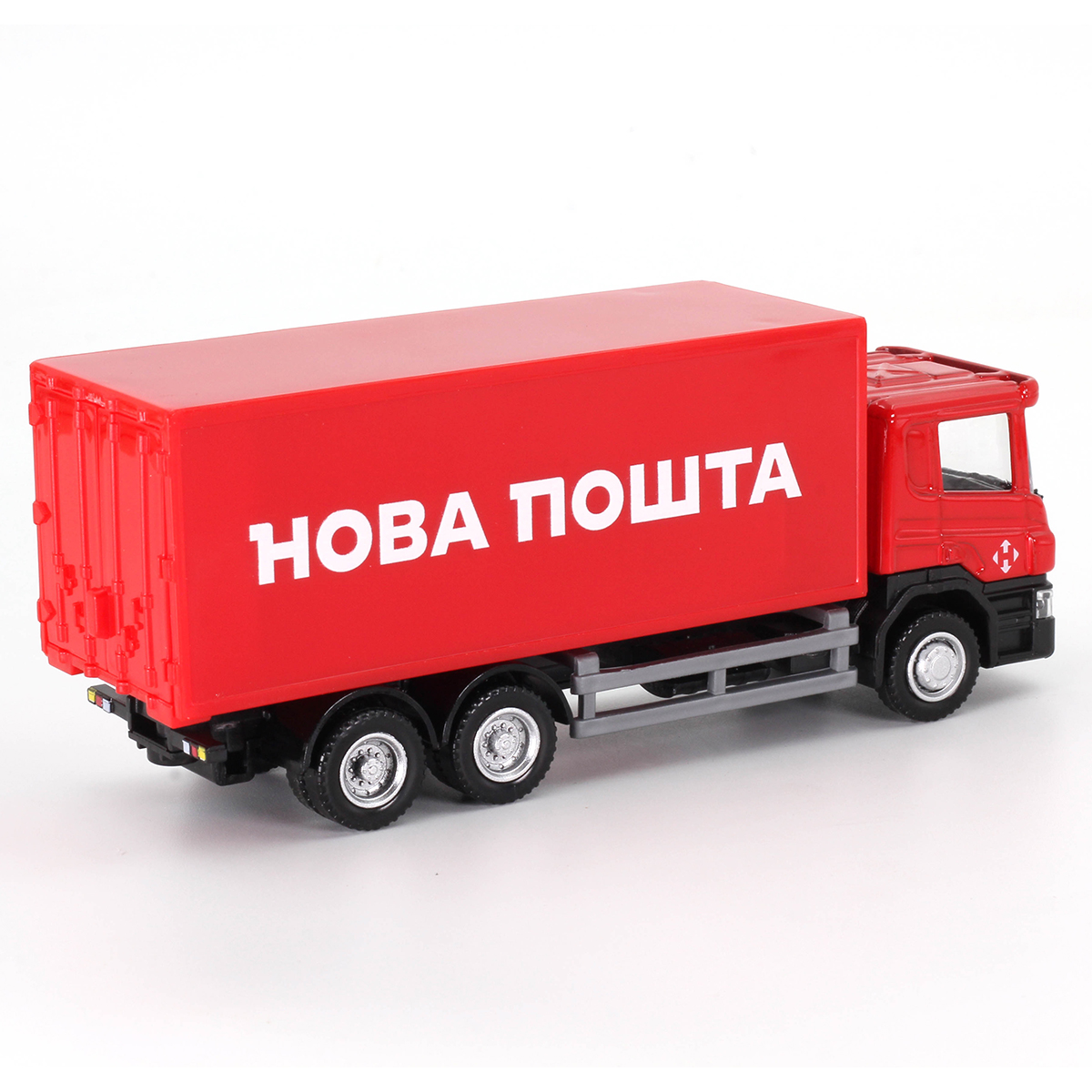 Автомодель вантажівка Techno Drive Scania Нова пошта 1:64 металева — превʼю 13