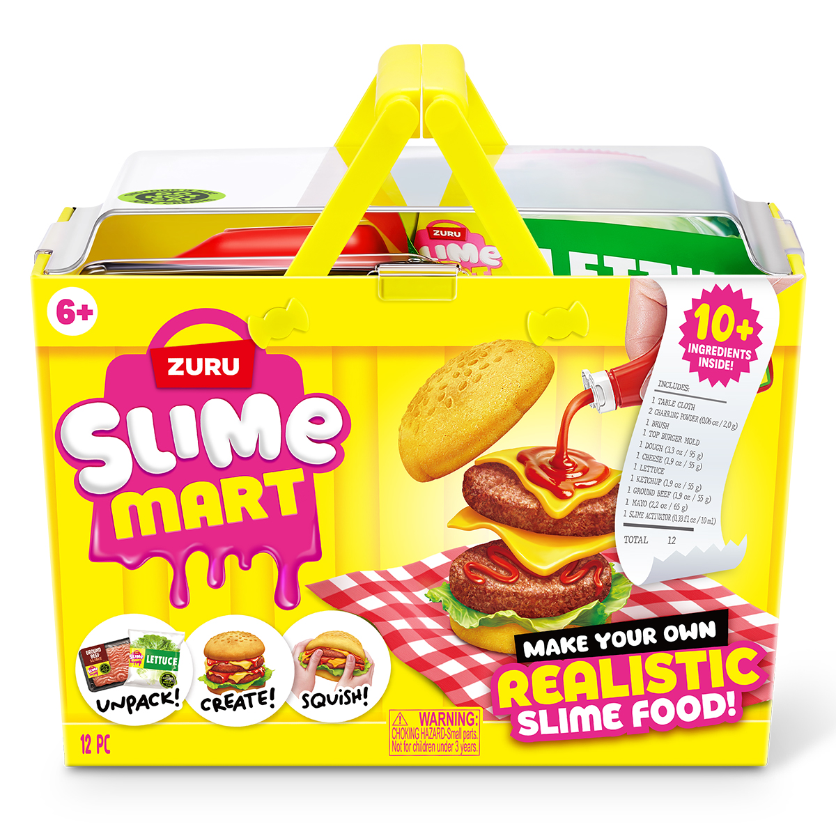 Ігровий набір зі слаймами Slime Mart Shopping Basket Бургер для творчості — превʼю 1