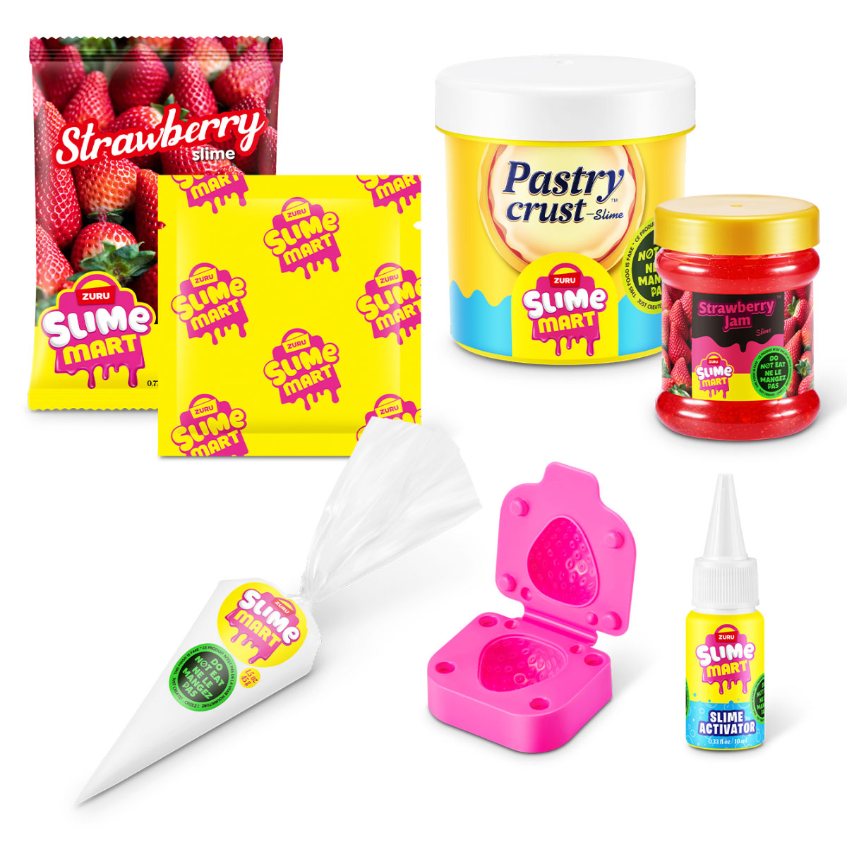 Ігровий набір зі слаймами Slime Mart Shopping Bag Полуничний чизкейк — превʼю 5