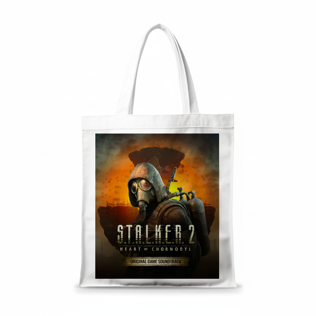Сумка-шопер Сталкер Stalker 39x35 см біла з льону 26048 — превʼю 2