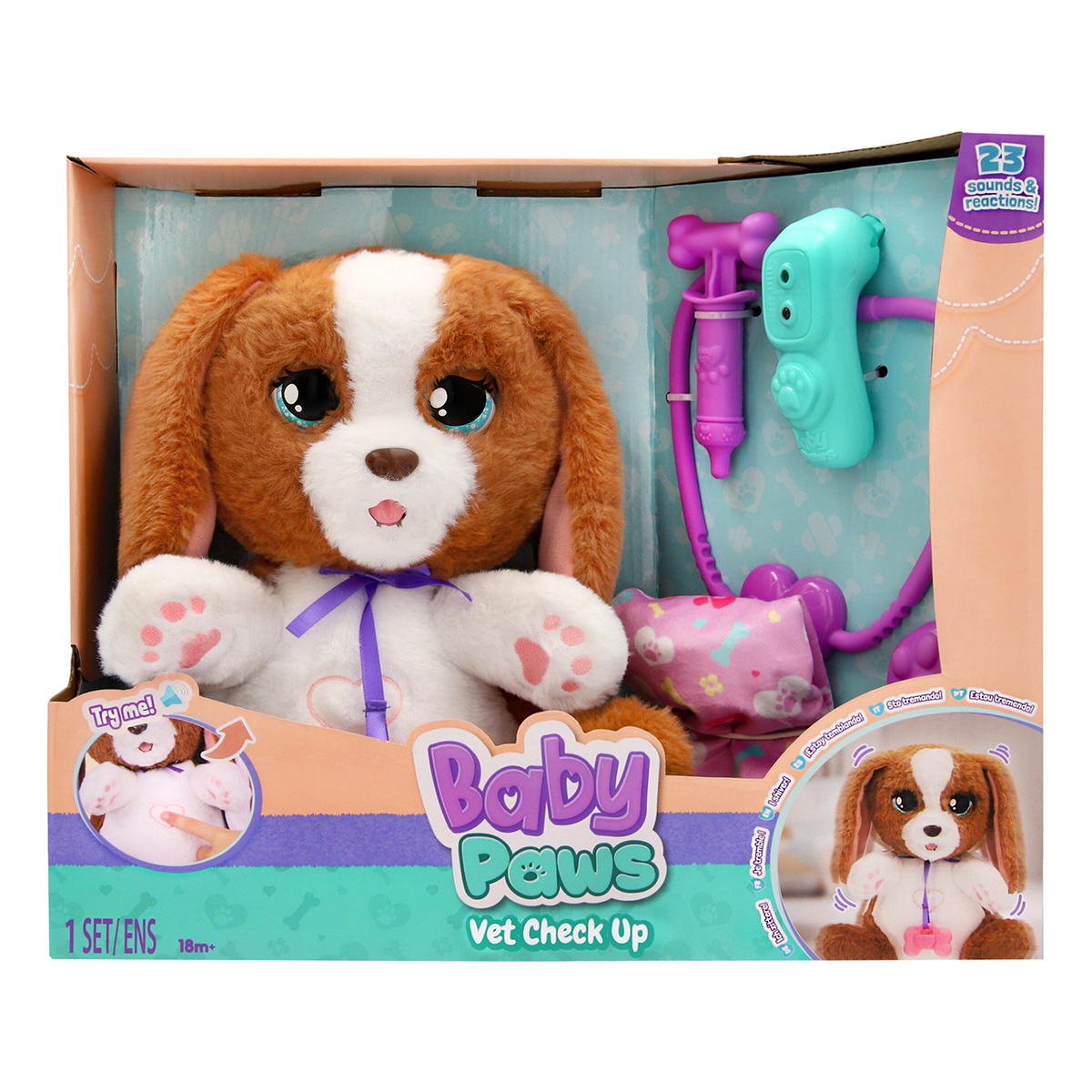 Інтерактивна іграшка Baby Paws Цуценя у ветеринара 26,5 см з аксесуарами — превʼю 1