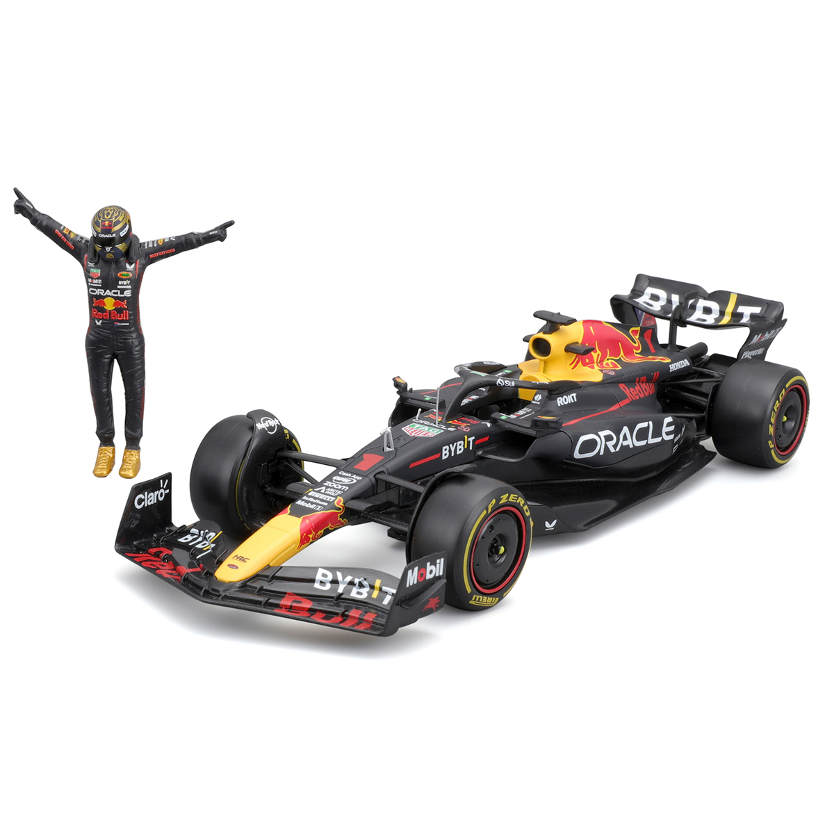 Автомодель Bburago Red Bull Racing RB19 з фігуркою 1:24 Чорна — превʼю 19