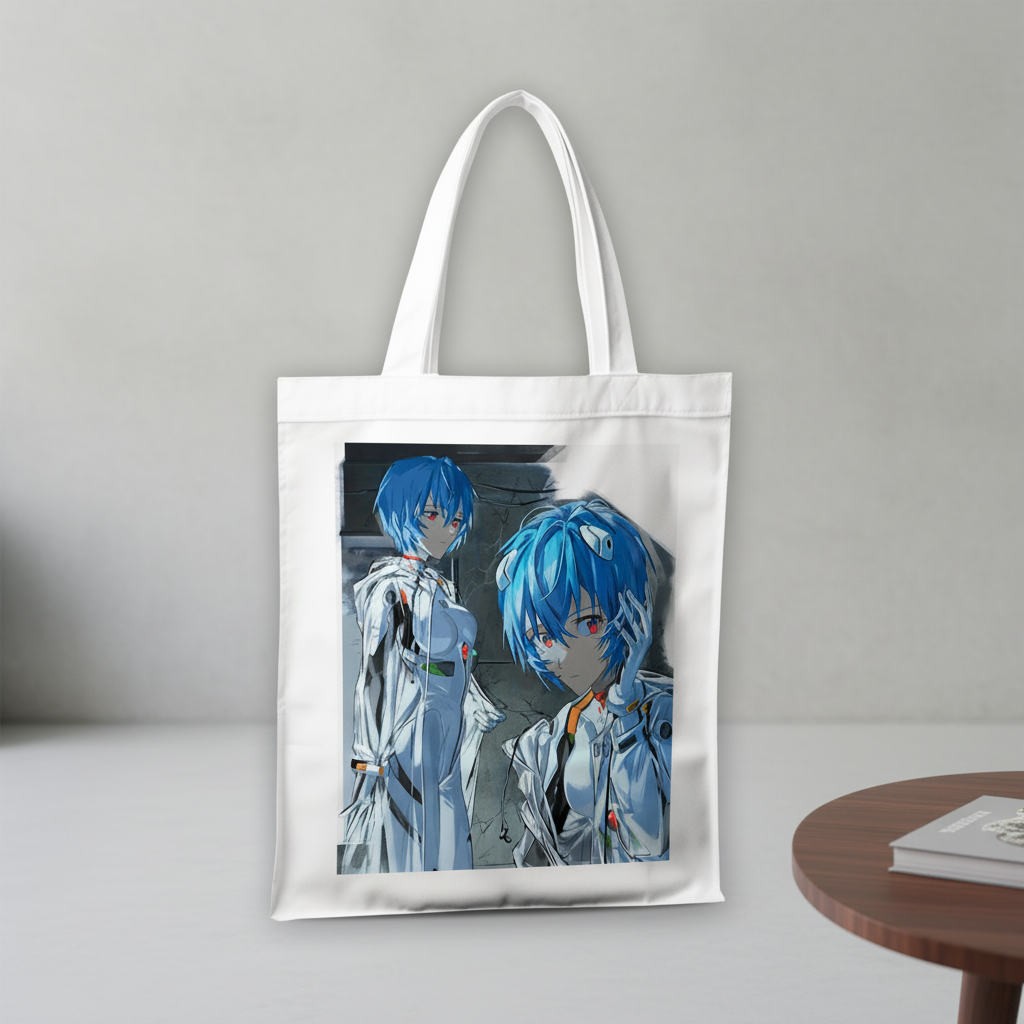 Сумка-шопер Євангеліон (Evangelion) - Аянамі Рей біла з габардину (6617) — превʼю 3