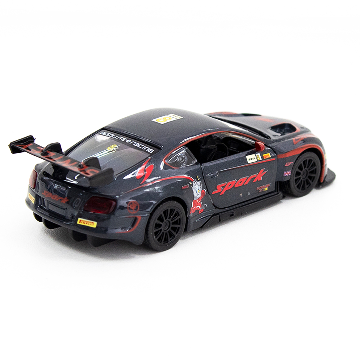 Автомодель Bentley Continental GT3 TechnoDrive металева з інерційним механізмом Чорна — превʼю 8