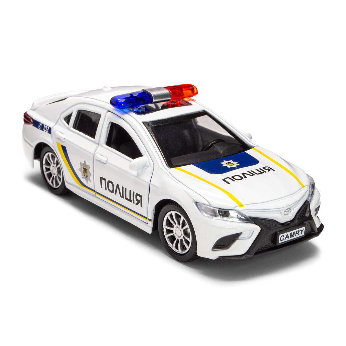Автомодель Toyota Camry Поліція металева 11,8 см Біла — превʼю 28
