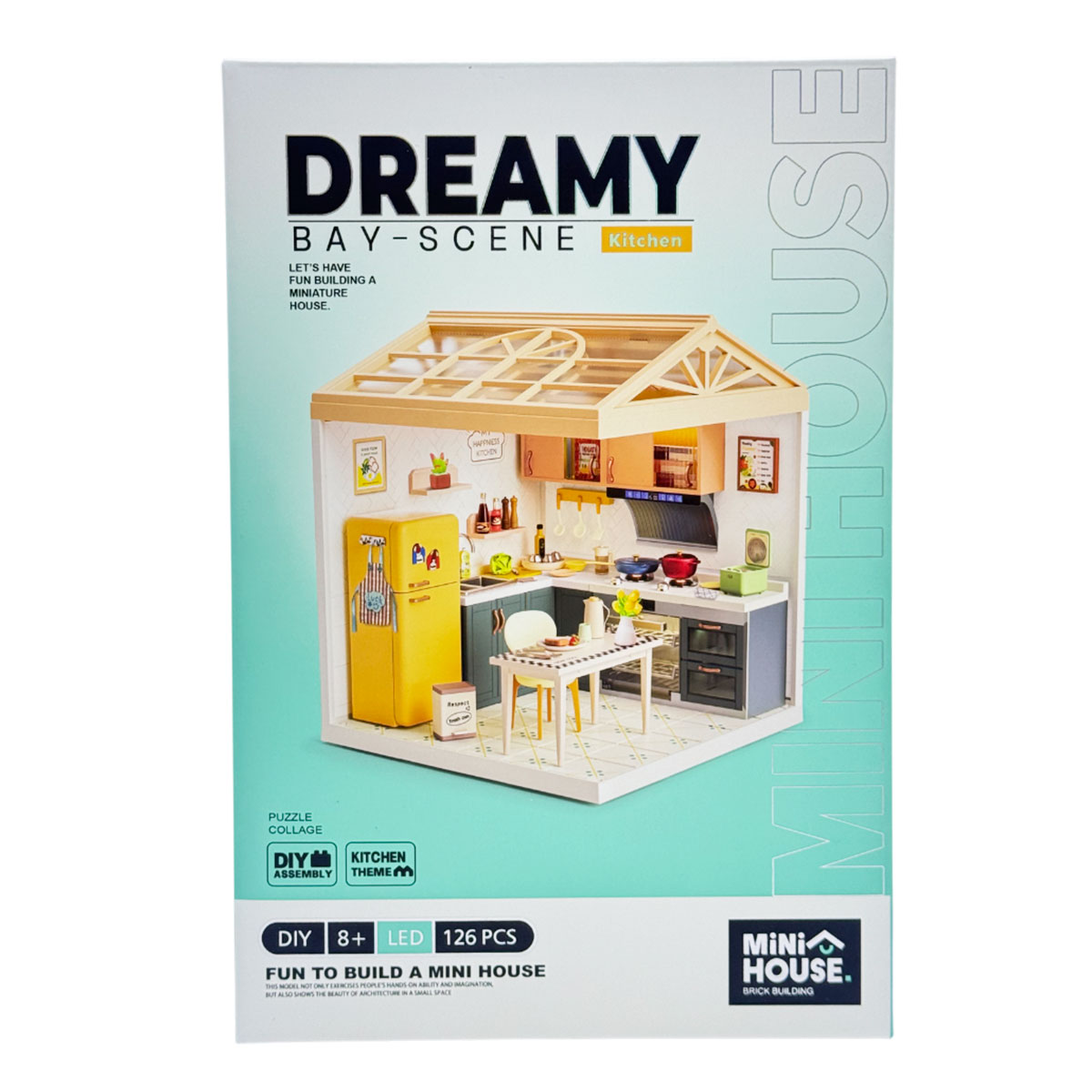 Конструктор-румбокс Mini House Кухня з підсвіткою 16.5x16.5x19.5 см — превʼю 1