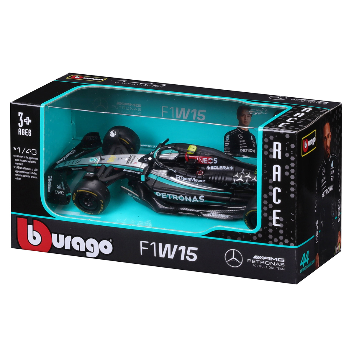 Колекційна модель Bburago Mercedes-AMG F1 W15 Performance 2024 1:43 — превʼю 17