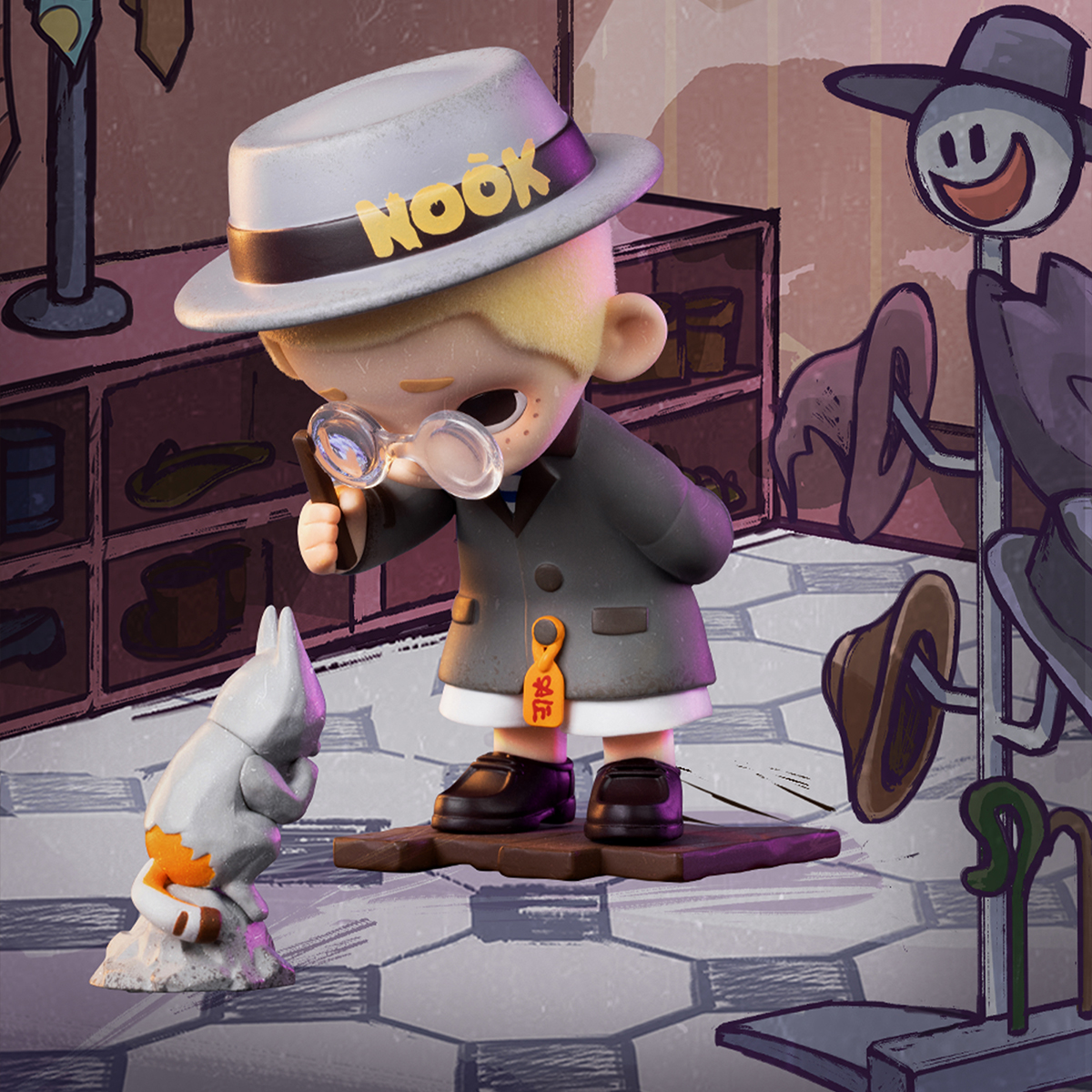 Колекційна фігурка 52Toys NOOK Вінтажна крамниця — Nook та Jiumu — 9 см — превʼю 16