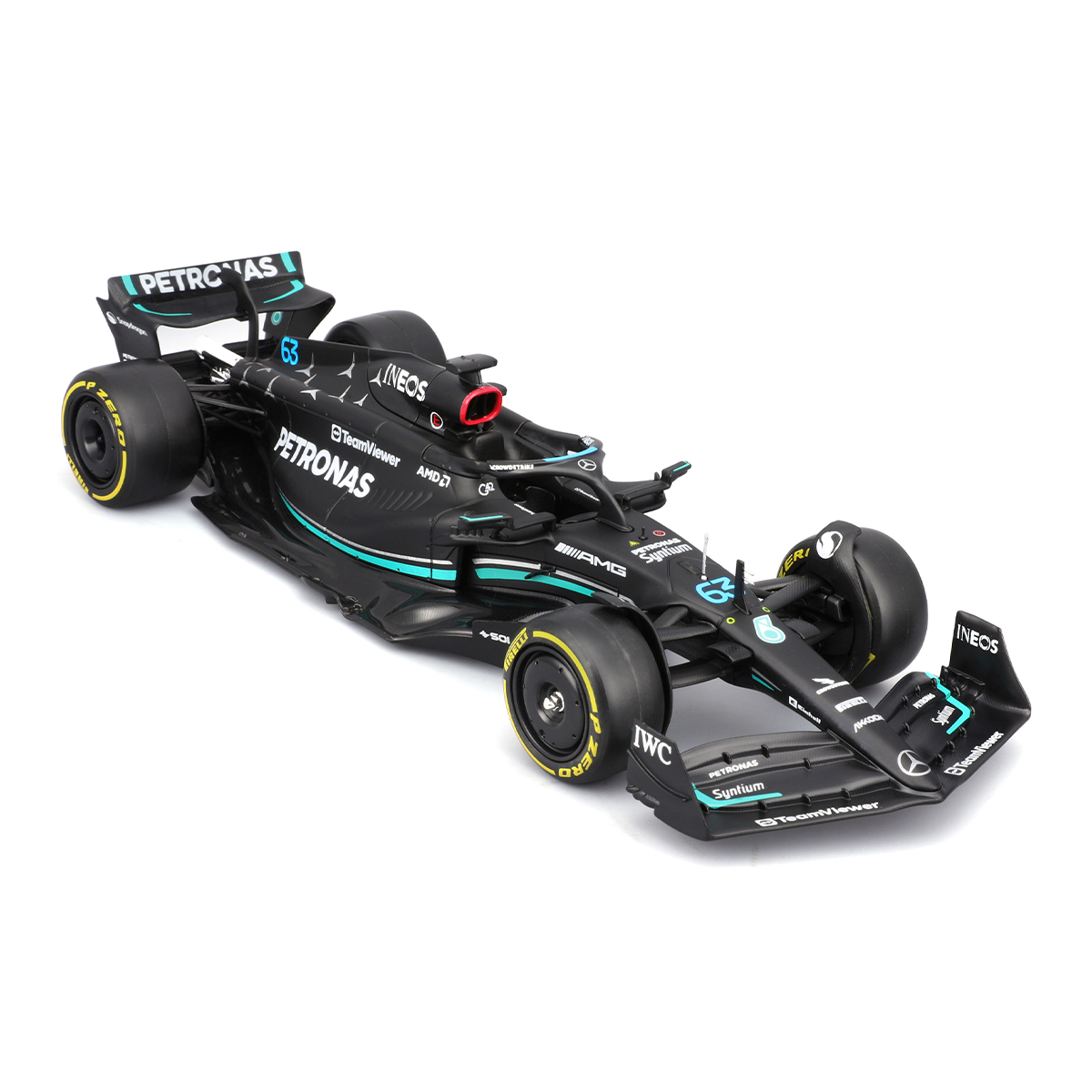 Автомодель Bburago Mercedes-AMG F1 W14 E Performance 1:24 з фігуркою Чорна — превʼю 14