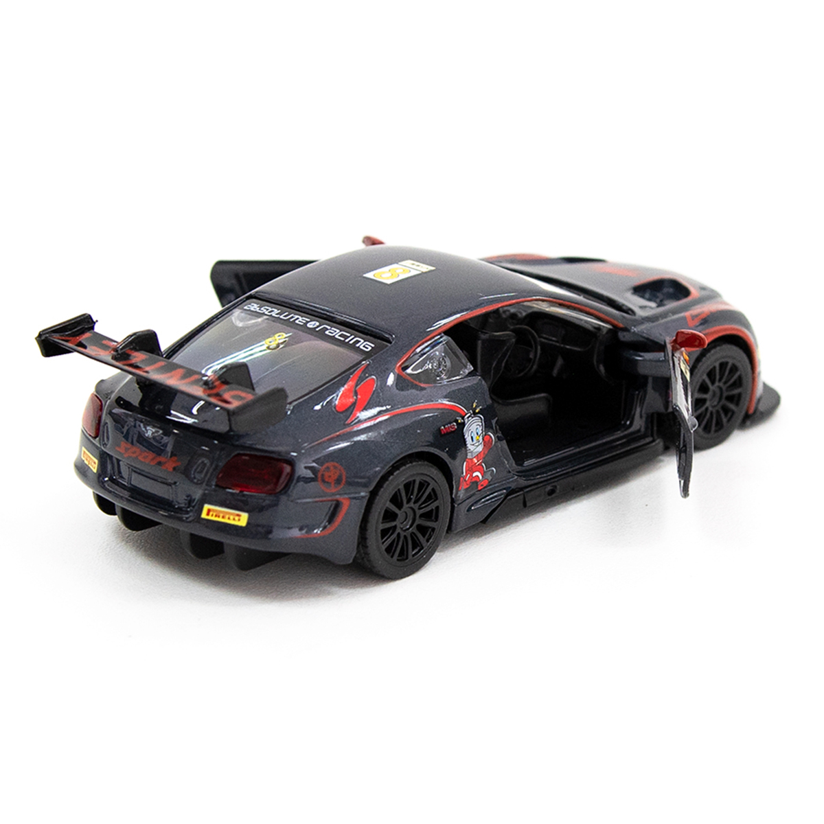Автомодель Bentley Continental GT3 TechnoDrive металева з інерційним механізмом Чорна — превʼю 12