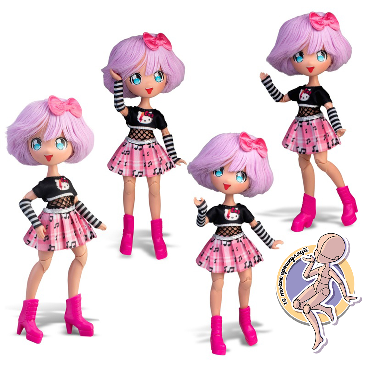 Лялька Manga Dolls Hello Kitty Тедді Рок 19,5 см — превʼю 17