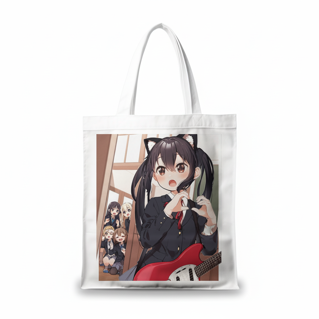 Сумка-шопер К-он! (K-On!) біла з льону (11349) — превʼю 2