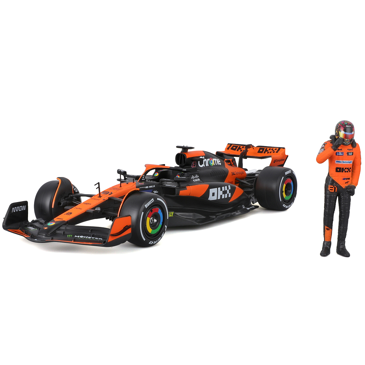Автомодель Bburago McLaren MCL38 1:24 з фігуркою гонщика — превʼю 22