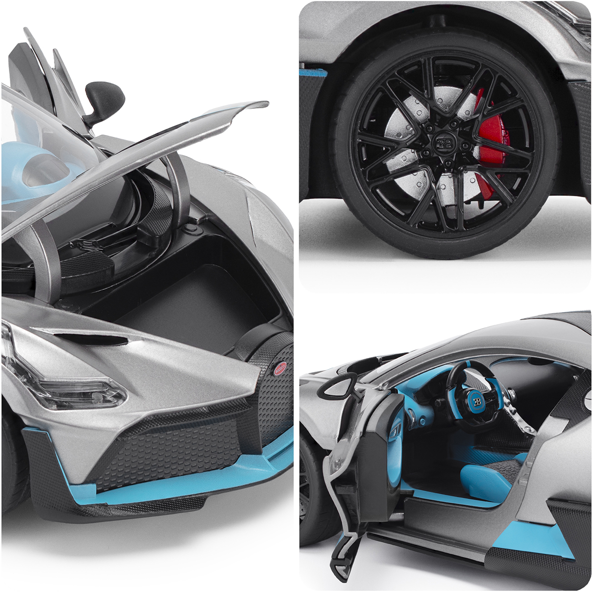 Автомодель Techno Drive Bugatti Divo металева 1:18 Сіра — превʼю 32