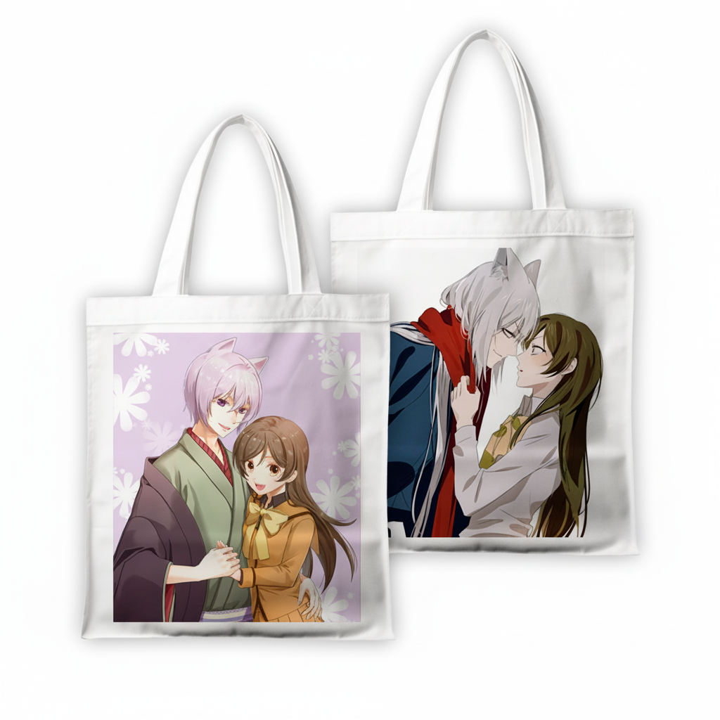 Сумка шопер принтована Kamisama Kiss габардин Білий 39x35 см 27777629728120 — превʼю 2
