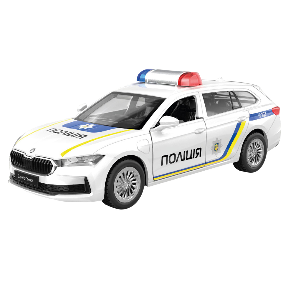 Автомодель Techno Drive Skoda Superb Combi iV Поліція 1:43 з металевим корпусом — превʼю 16