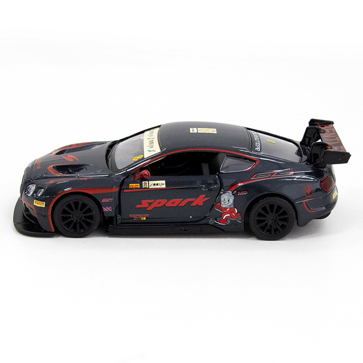 Автомодель Bentley Continental GT3 TechnoDrive металева з інерційним механізмом Чорна — превʼю 5