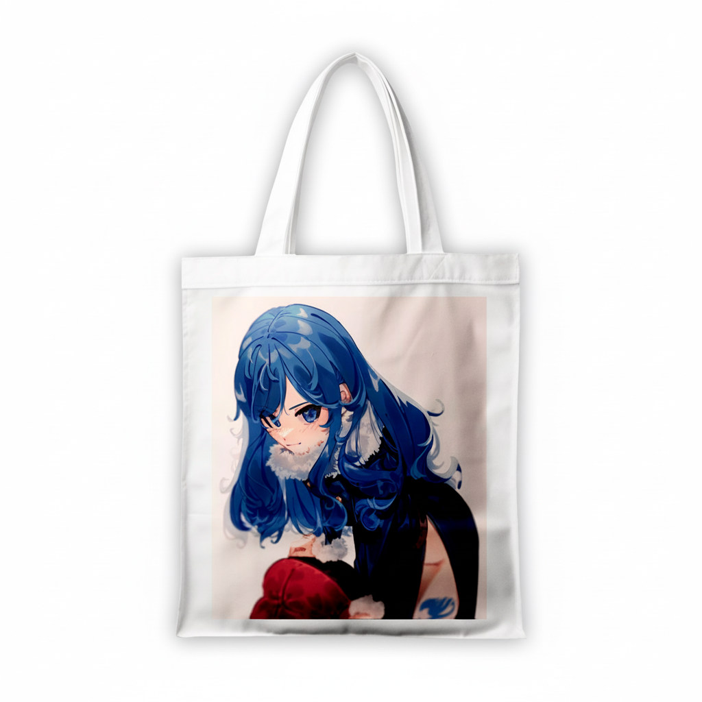Сумка-шопер Хвіст Феї Fairy Tail Джувія Локсер 39x35 см біла з льону 6829 — превʼю 2