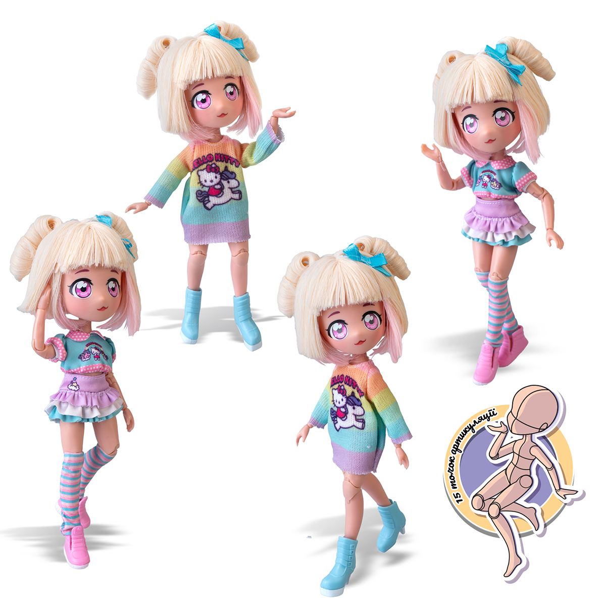 Ігровий набір лялька 4SF Manga Dolls Hello Kitty Стильна Цукерочка-єдиноріг — превʼю 9