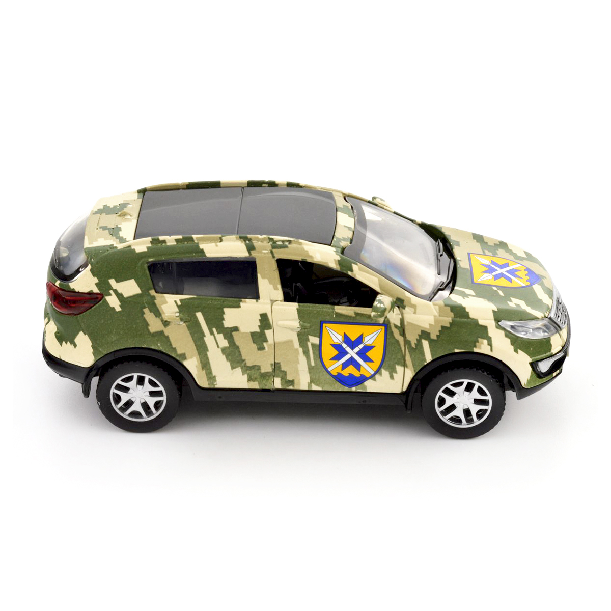 Автомодель Kia Sportage R 56 ОМПБр Шеврони Героїв металева 1:39 — превʼю 29