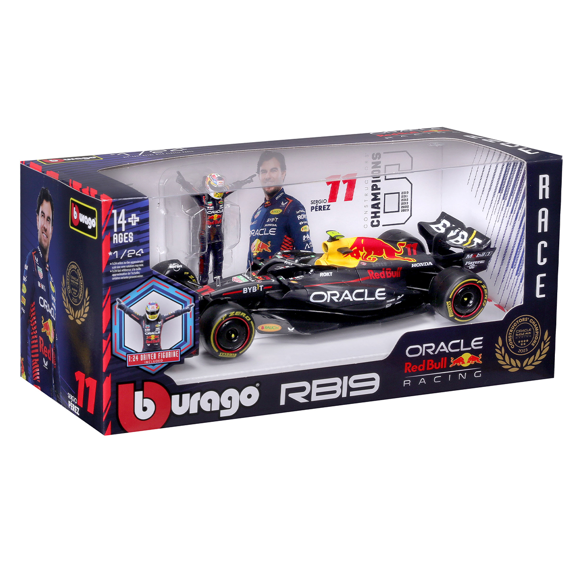 Автомодель Bburago Red Bull Racing RB19 з фігуркою 1:24 Чорна — превʼю 18
