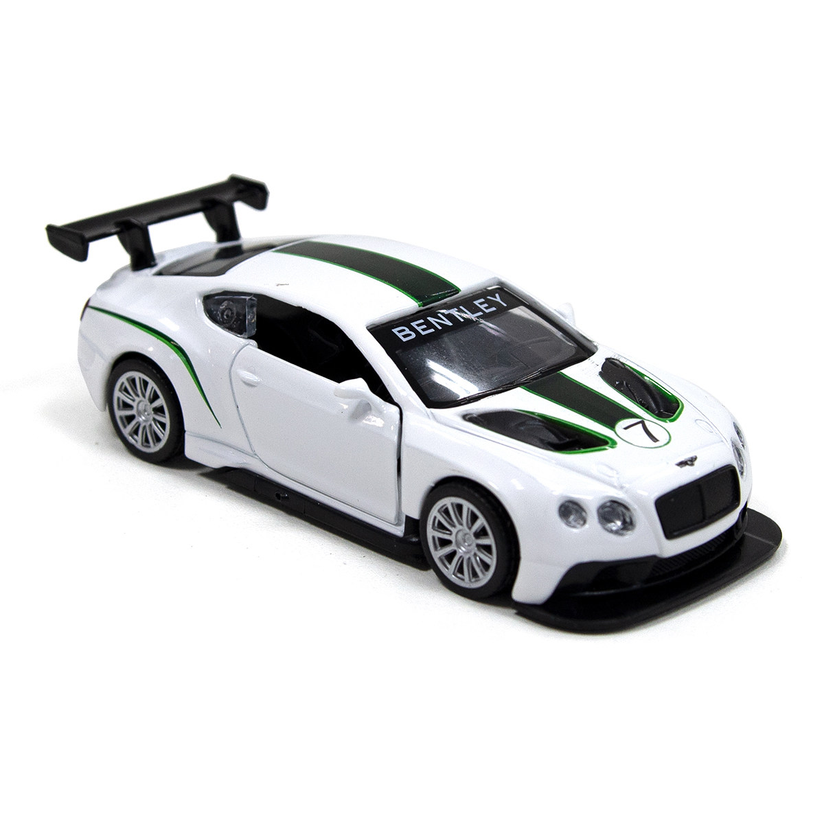 Автомодель Bentley Continental GT3 TechnoDrive металева з функцією pull-back Біла — превʼю 10