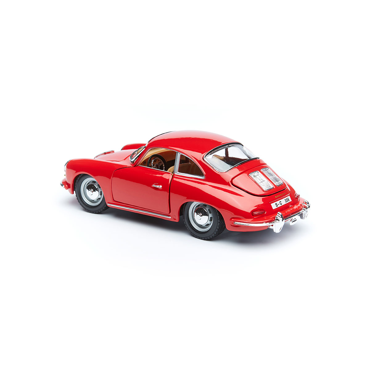 Автомодель Bburago Porsche 356B 1961 1:24 металева червона або слонова кістка — превʼю 16