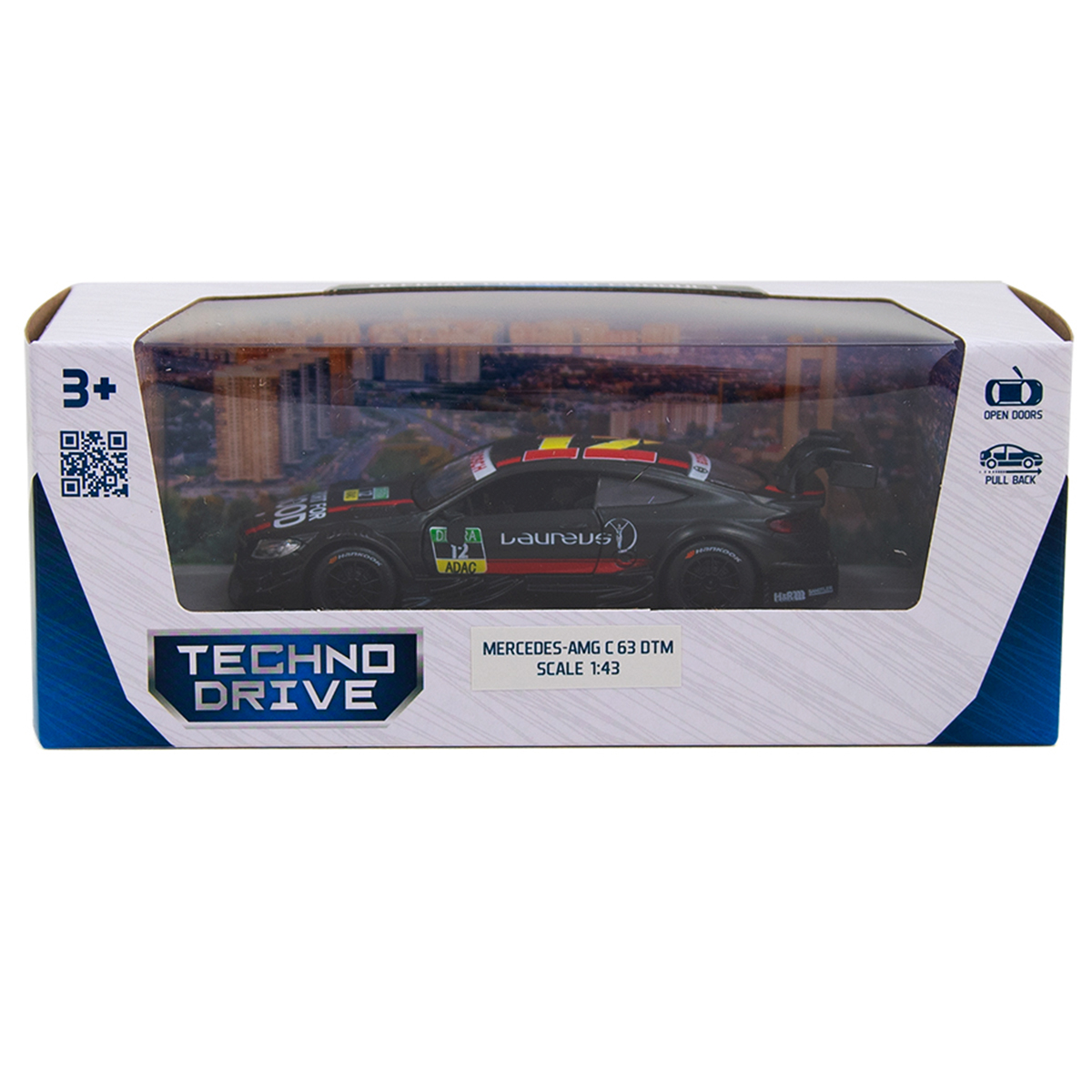 Автомодель Techno Drive Mercedes-AMG C63 DTM металева 1:32 Чорна — превʼю 15