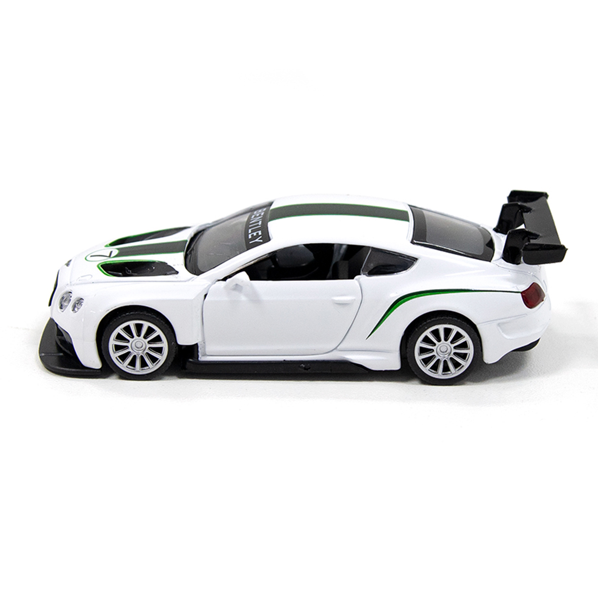 Автомодель Bentley Continental GT3 TechnoDrive металева з функцією pull-back Біла — превʼю 5