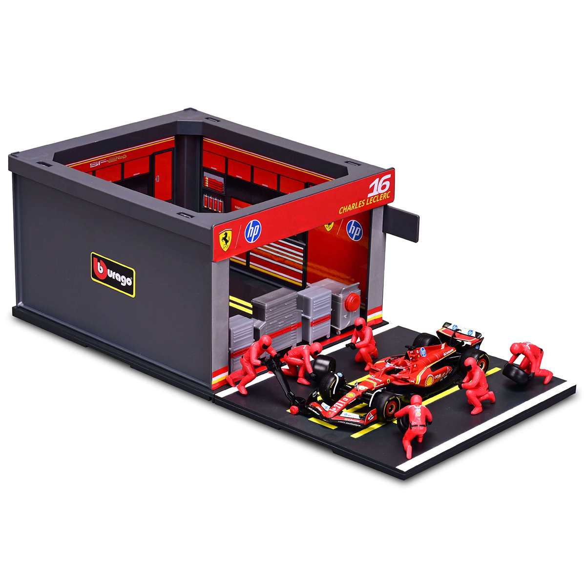 Ігровий набір Pit Pass Ferrari SF-24 Bburago з болідом та механіками 1:43 — превʼю 10