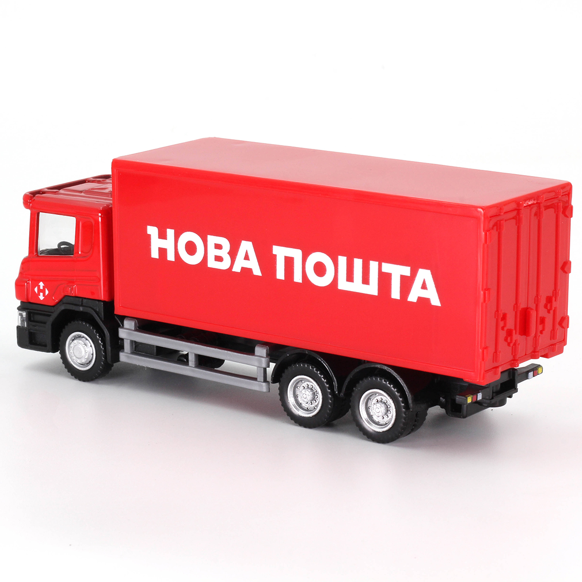 Автомодель вантажівка Techno Drive Scania Нова пошта 1:64 металева — превʼю 11