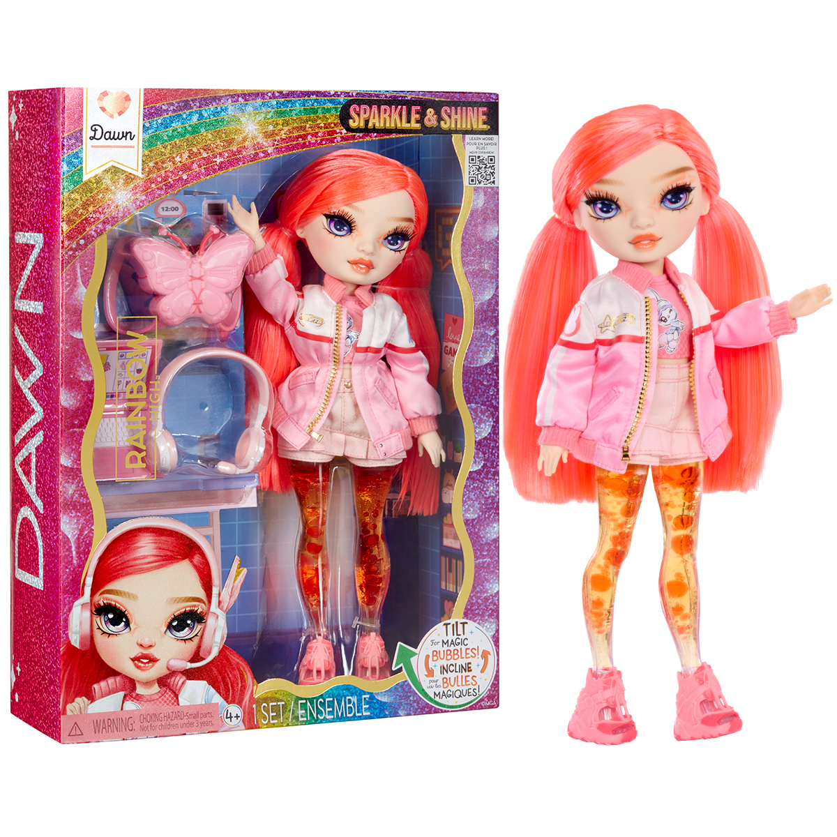 Ігровий набір лялька Rainbow High Sparkle Shine Доун з аксесуарами Рожевий — превʼю 8