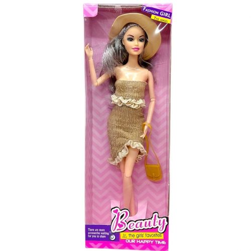 Лялька дитяча MIC в бежевій сукні 29 см — превʼю 1