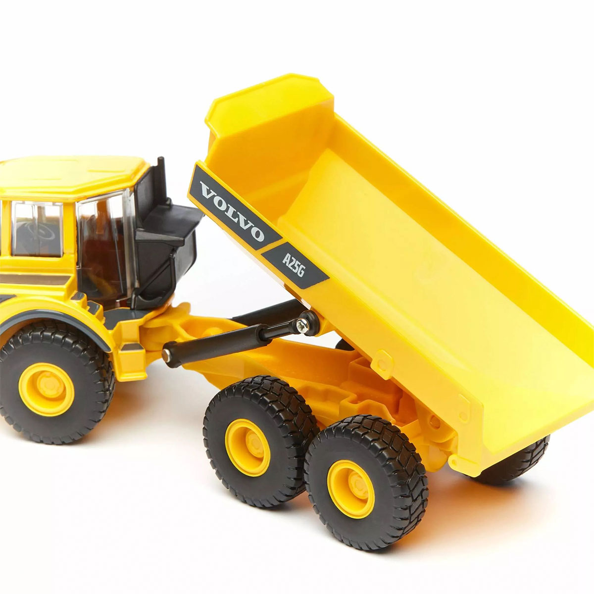 Автомодель Bburago Volvo A25G самоскид 1:50 металева жовто-чорна — превʼю 22