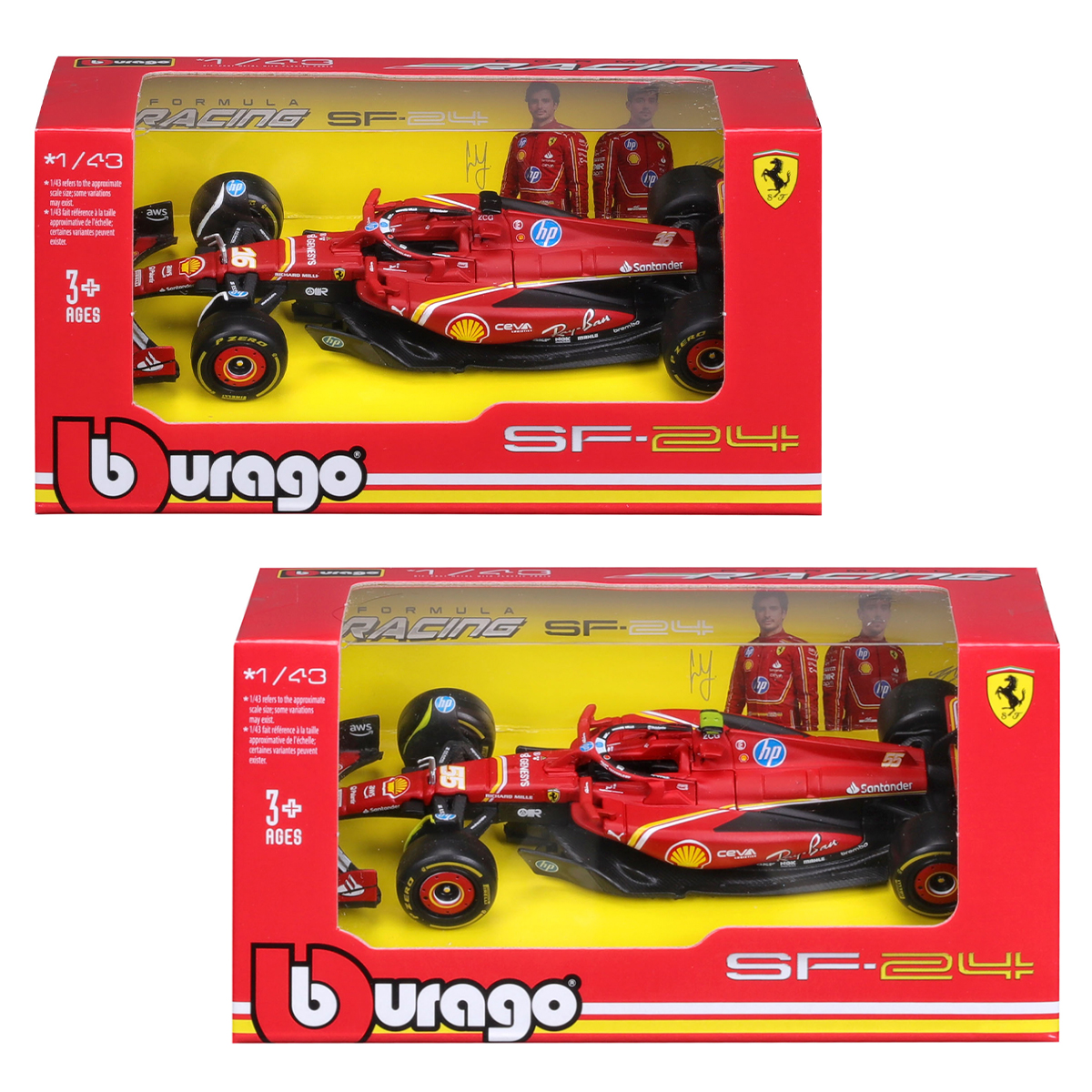 Автомодель Ferrari SF-24 Racing Bburago 1:43 Червона — превʼю 22