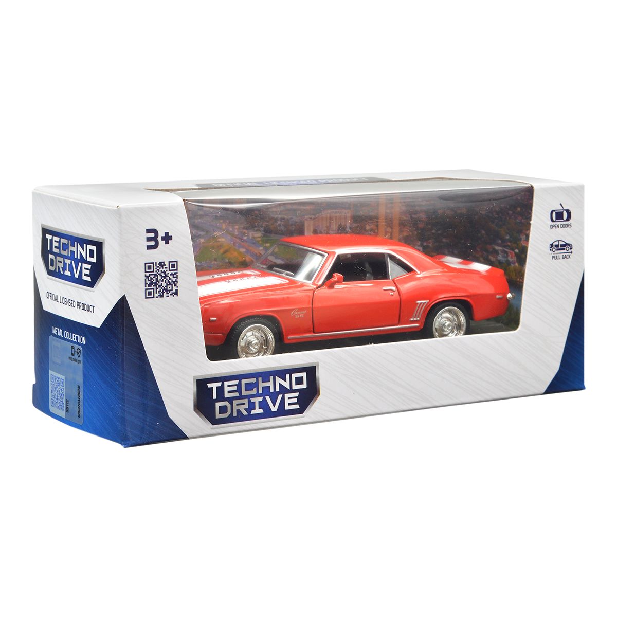 Автомодель Chevrolet Camaro 1969 Techno Drive 1:32 металева Червона — превʼю 13