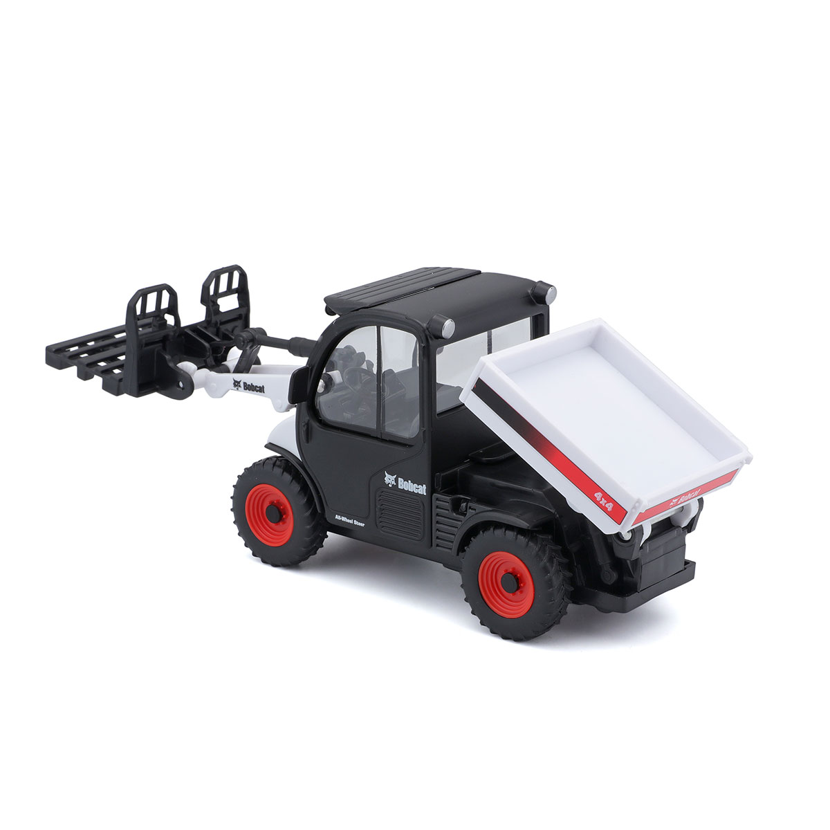 Навантажувач іграшковий Bburago Bobcat Toolcat 5600 10 см червоно-чорний — превʼю 9