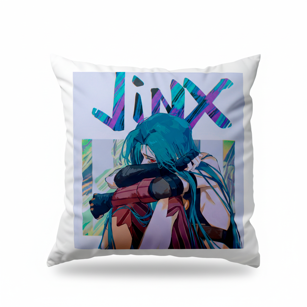 Подушка Джинкс Jinx Аркейн Arcane 35x35 см — превʼю 2