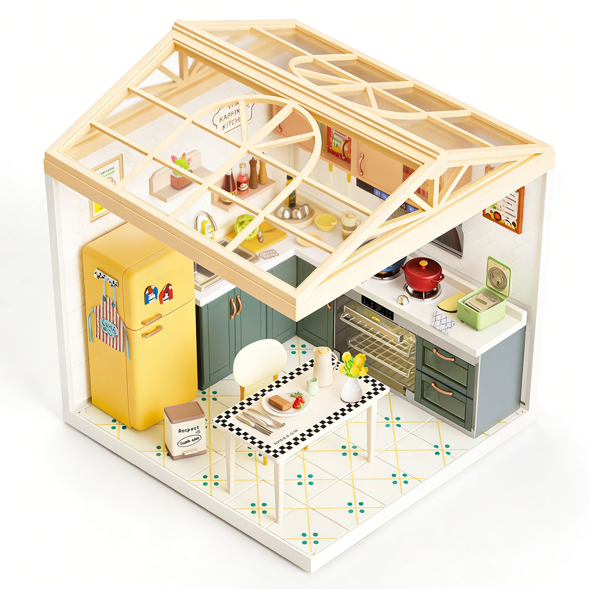 Конструктор-румбокс Mini House Кухня з підсвіткою 16.5x16.5x19.5 см — превʼю 5