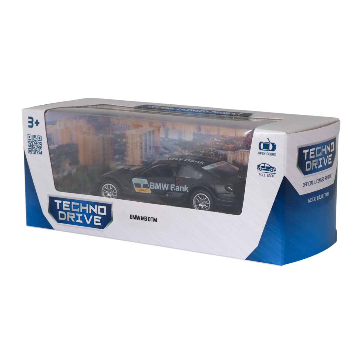 Автомодель BMW M3 DTM Techno Drive 1:42 Чорна металева — превʼю 19