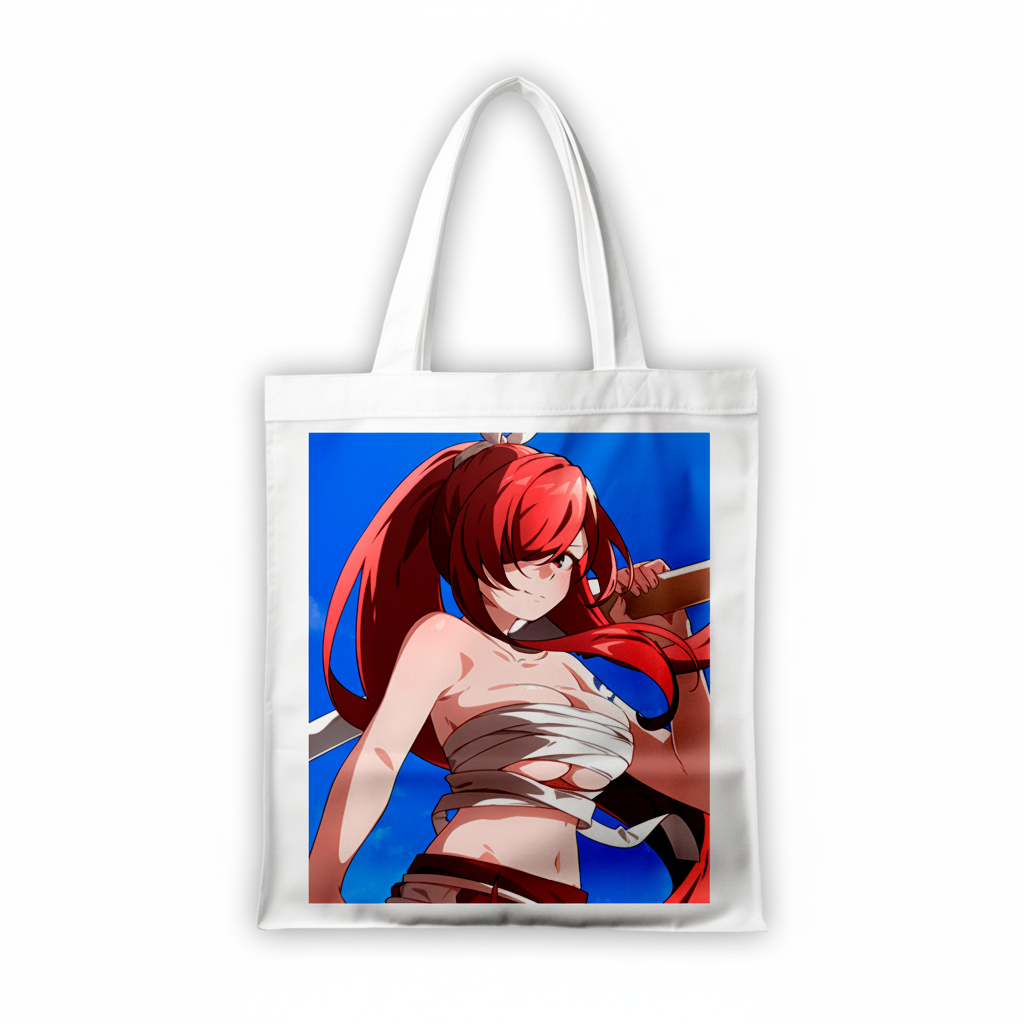 Сумка-шопер Хвіст Феї Fairy Tail Ельза 39x35 см біла з габардину 6815 — превʼю 2