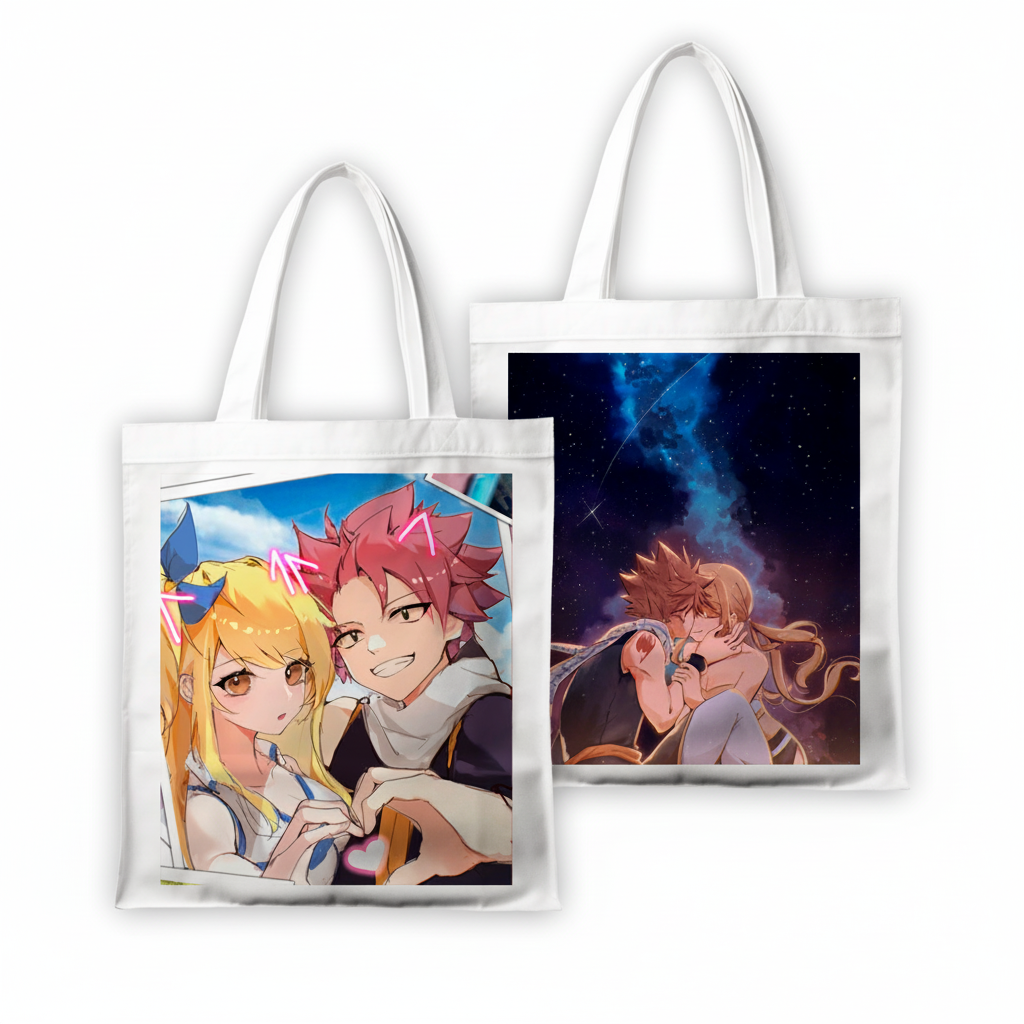 Сумка шопер з принтом Fairy Tail 39x35 см габардин біла 27777629728117 — превʼю 2