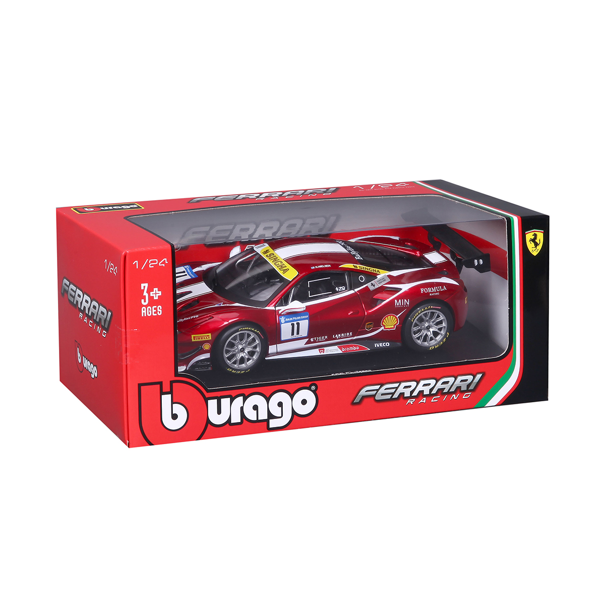 Автомодель Ferrari 488 Challenge Bburago 1:24 Червона — превʼю 16
