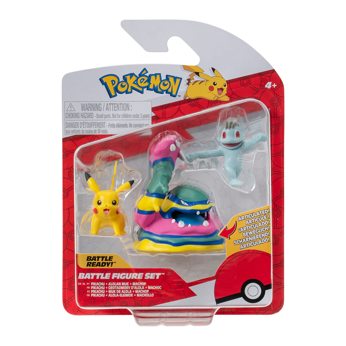 Набір ігрових фігурок Pokemon W19 - Мачоп Пікачу Алола Мак 3 шт — превʼю 5