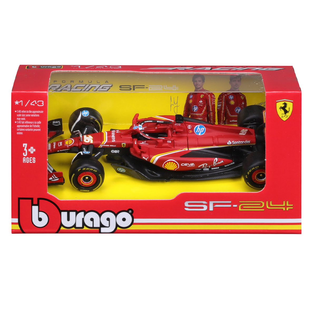 Автомодель Ferrari SF-24 Racing Bburago 1:43 Червона — превʼю 18
