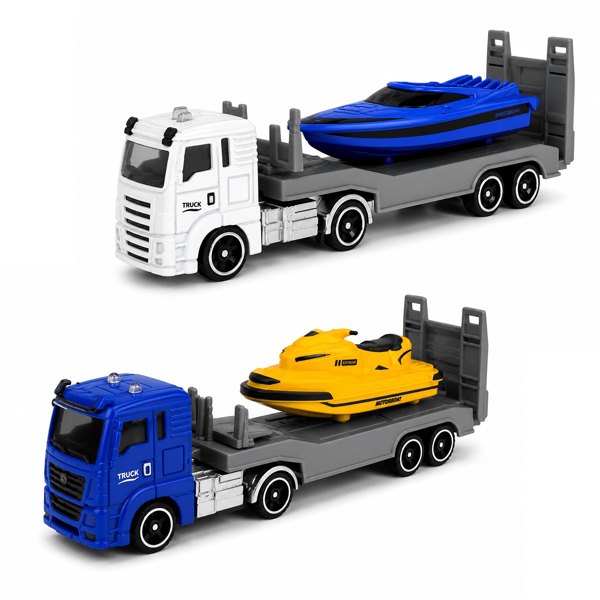 Вантажівка з моторним човном Techno Drive масштаб 1:64 металева — превʼю 4