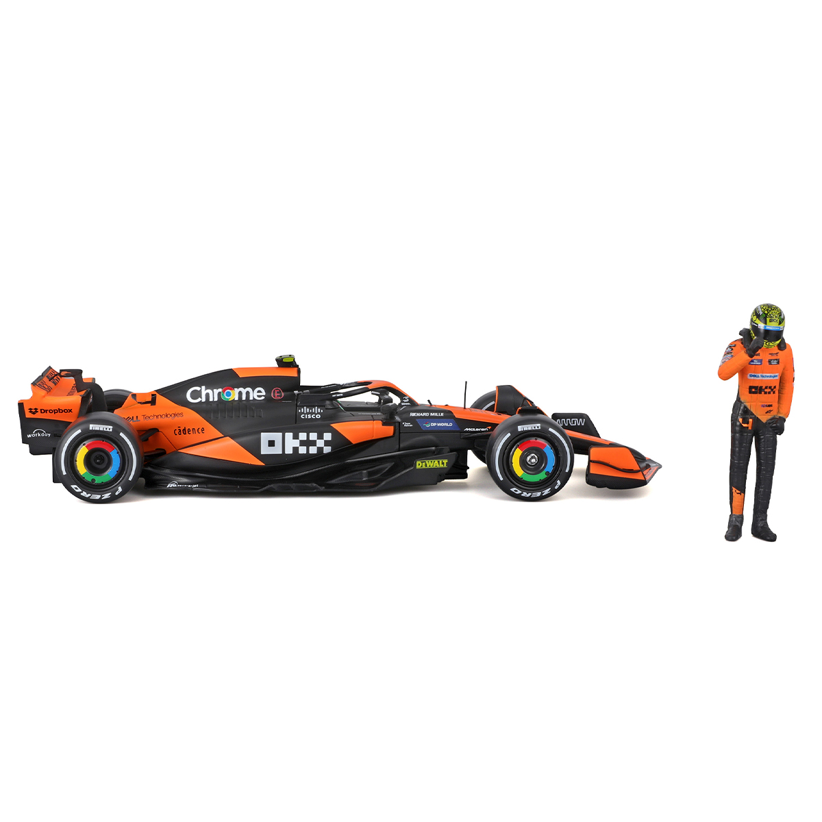 Автомодель Bburago McLaren MCL38 1:24 з фігуркою гонщика — превʼю 18